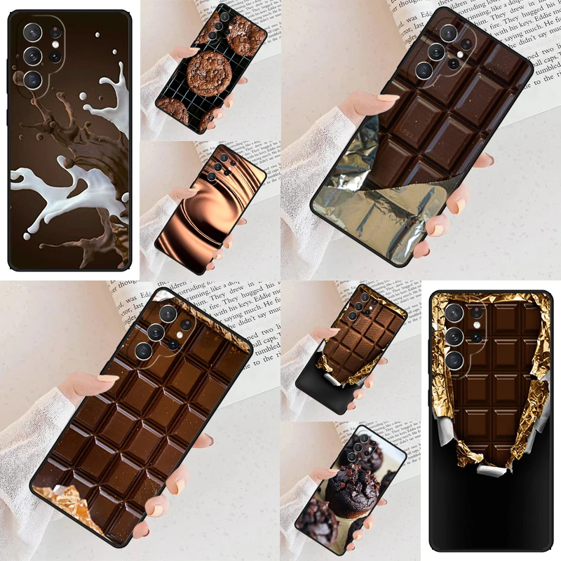 Choco Toast Foodie Chocolate Phone Case For Samsung Galaxy S24 S23 S22 S21 Ultra S10 Note 10 Pro S20 Plus FE S9 S8 Cover