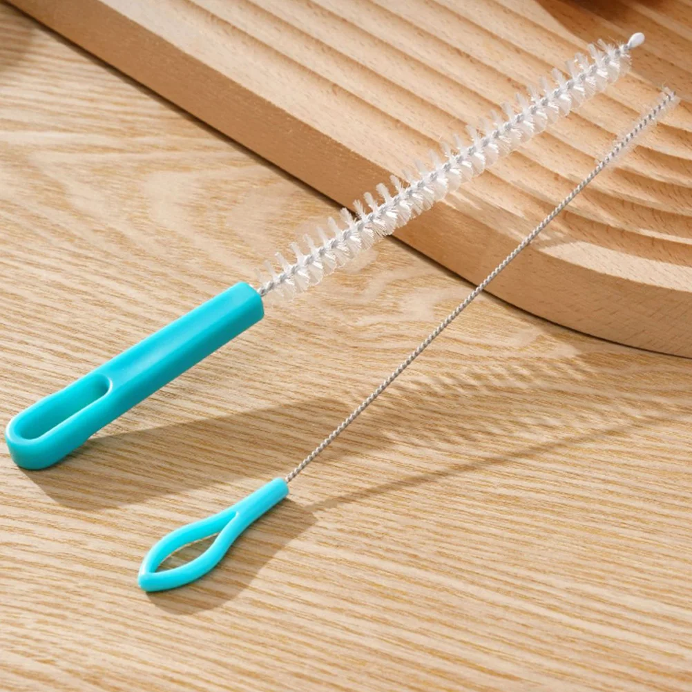2 Pcs Practical Cleaning Brush Multi-function Tube Household Sippy Cup Easy-to-use Plastic Straw Narrow Space All-direction