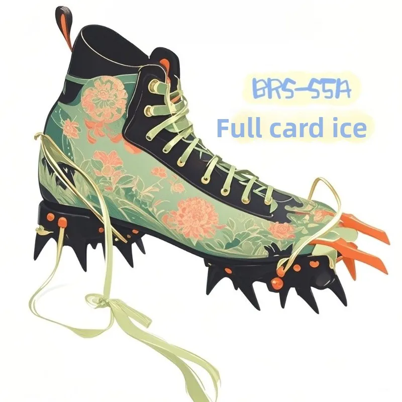 Genuine Professional Grade Mountaineering Crampons, S5A/5C Snow Leopard Walking Fourteen Tooth Snow Shoe Holder