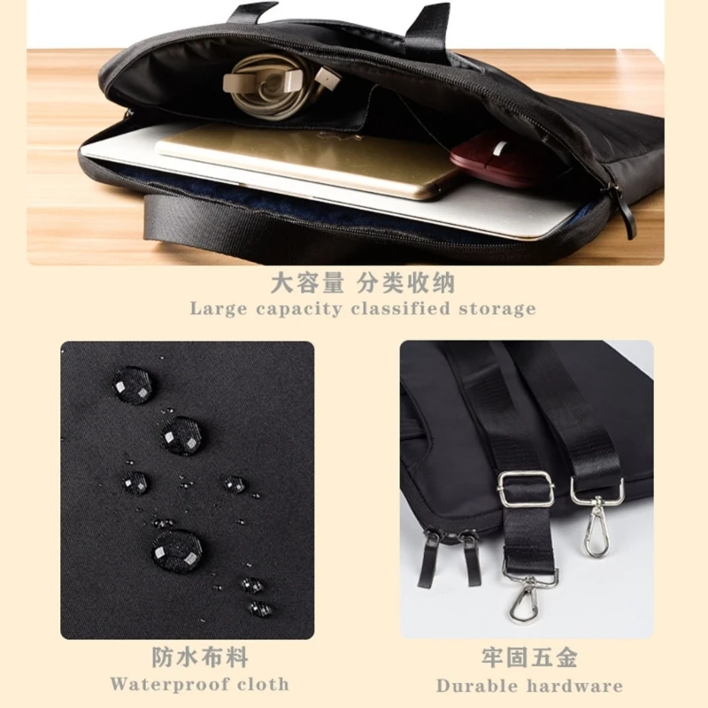 حقيبة كمبيوتر محمول مقاومة للماء وحقيبة كمبيوتر متينة وحقيبة يد