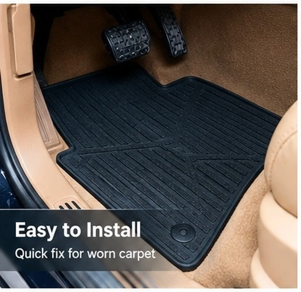 Automotive Carpet Repair Patch Rubber Material Car Floor Mat Protector Easy Install Quick Fix for Damaged Carpets Pedal Pad Set