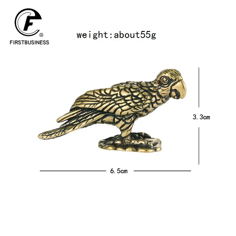 Solid Brass Eagle Ornament Office Desktop Animal Bird Small Statue Figurines Vintage Tea Pet Crafts Home Decorations Accessories