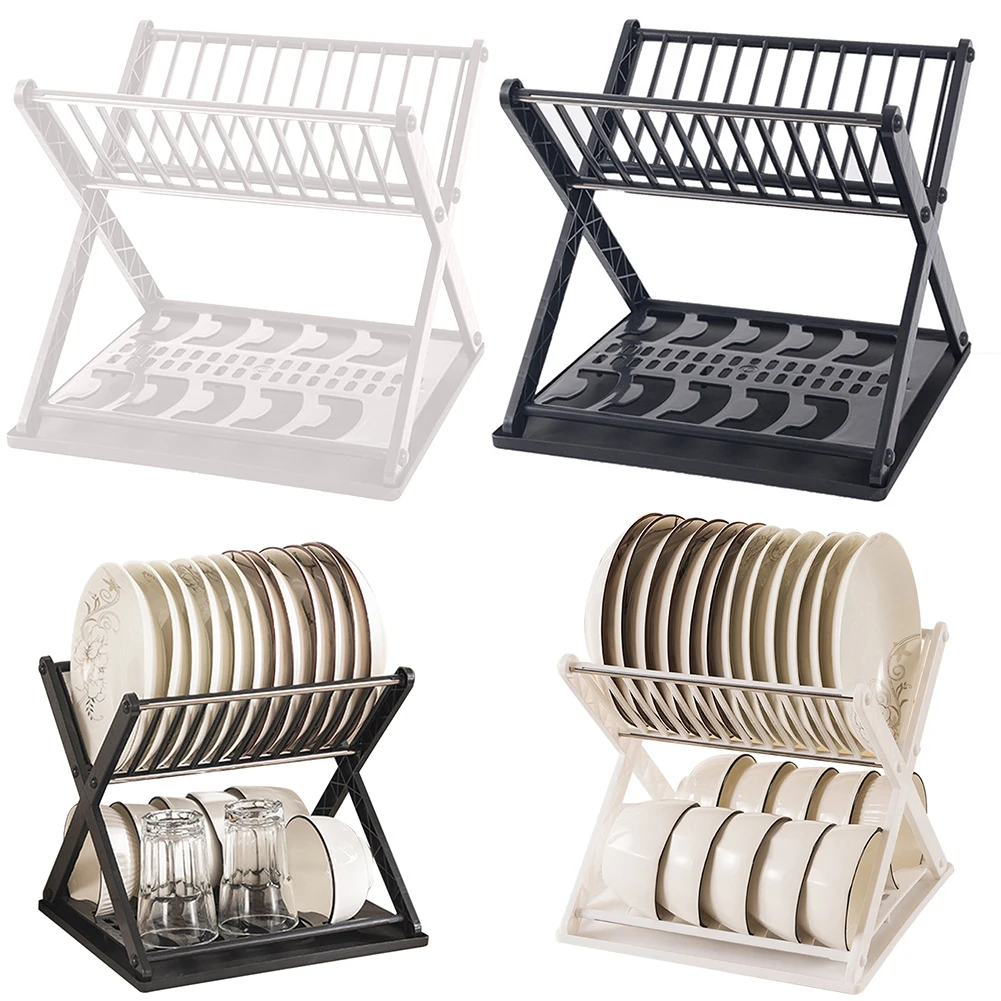 رف أطباق مزدوج الطبقات من الفولاذ المقاوم للصدأ، رف تخزين أدوات المائدة، رف تجفيف أدوات المائدة للمطبخ المنزلي #1