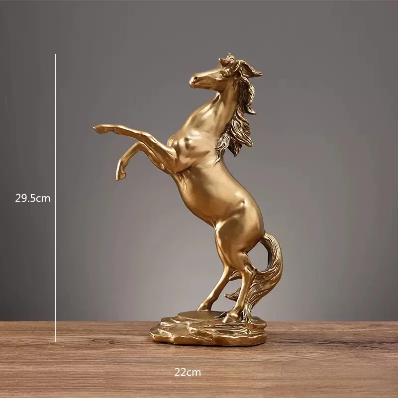 Creative Gold Silver Black Horse Resin Sculpture, Horse Model Home Decor Animal Decoration Living Room Office Craft Decoration