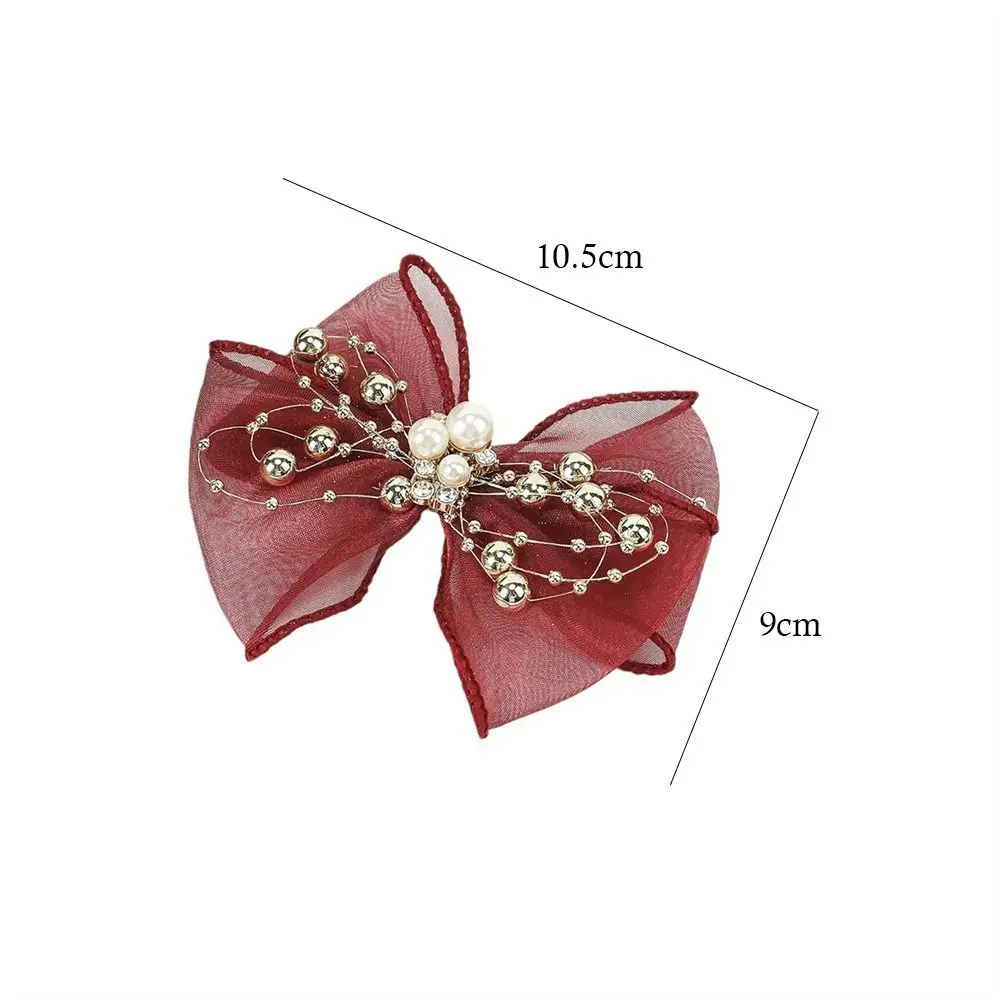Decoraciones de zapatos de mujer con perlas, diseño de lazo brillante, accesorios de hebilla, bolsos/ropa/zapatos DIY, joyería de flores, 1 ud.
