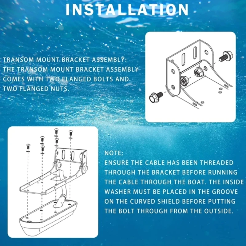 Transducer Tool 000-12603-001 Replace Mounting Bracket Skimmer Transom Stable Support Corrosion Resistant for TotalScan