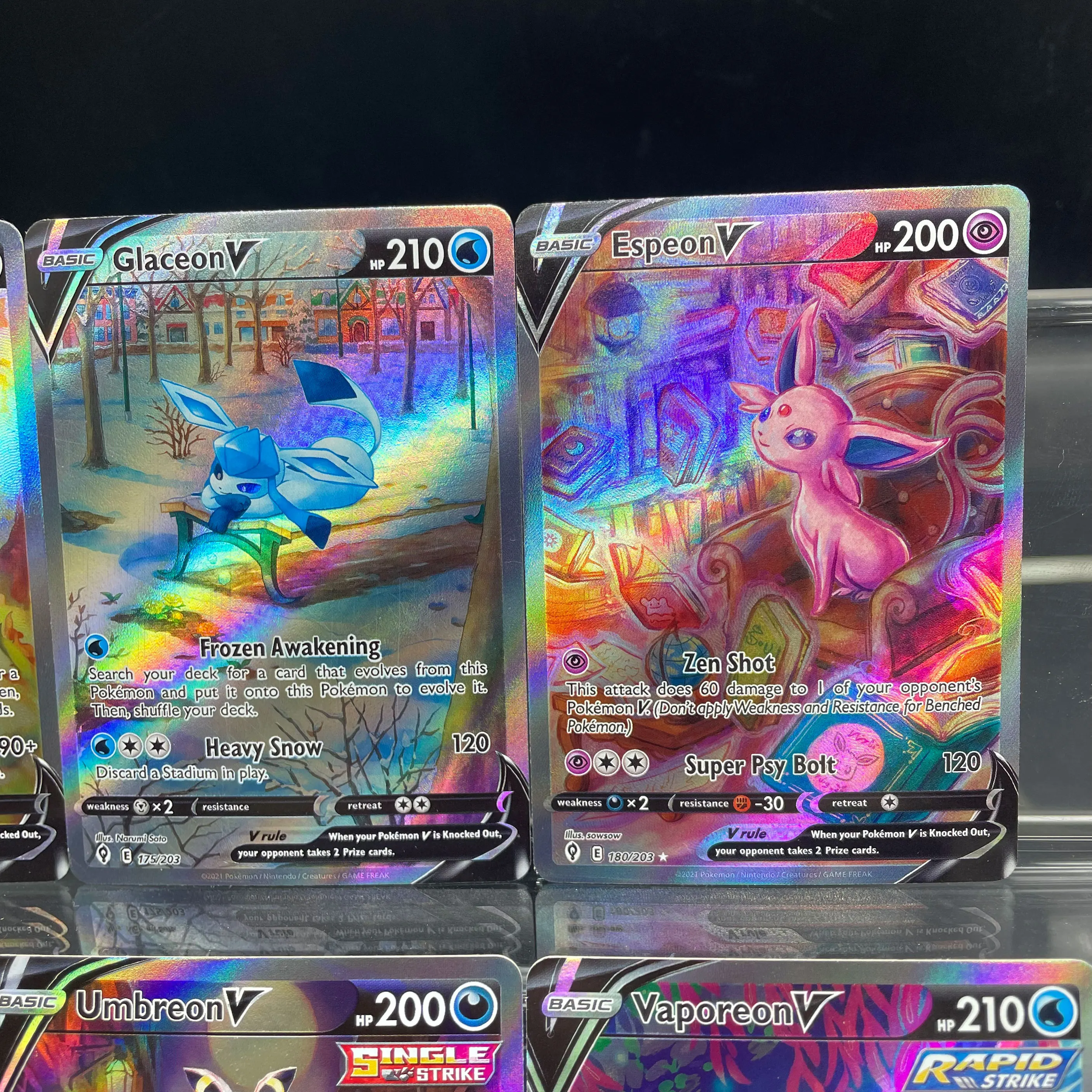 1 قطعة لتقوم بها بنفسك PTCG Eeehrutions النسخة الإنجليزية Leafeon Glaceon Flareon Umbreon Vaporeon الانكسار اللون فلاش جمع بطاقة #2