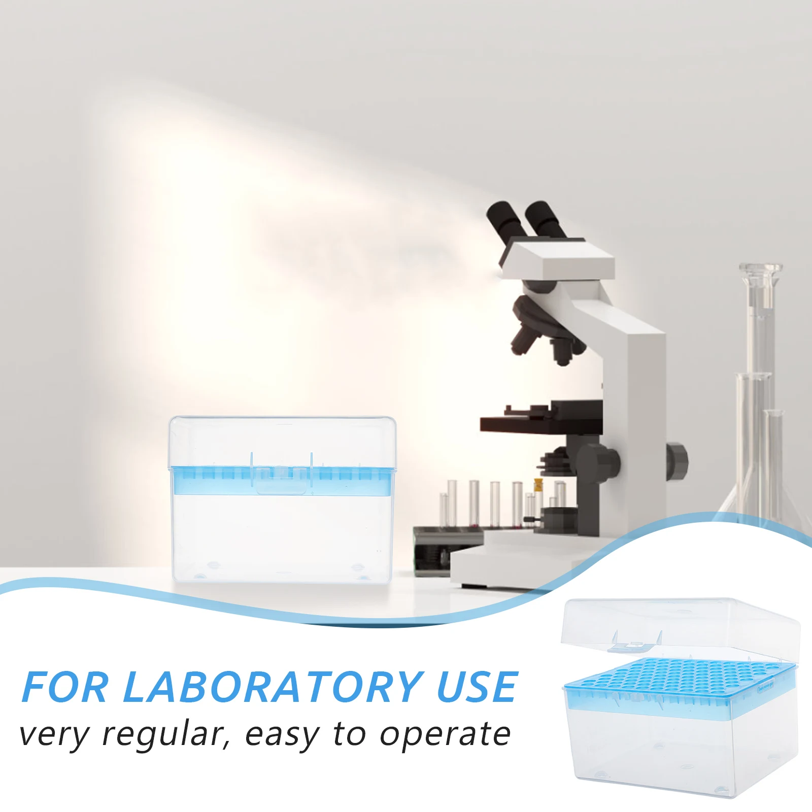 

1Ml Pipette Tip Box Plastic Rectangular 100 Positions 1000Ul Lab Supplies Storage Container For Pipettor Tips