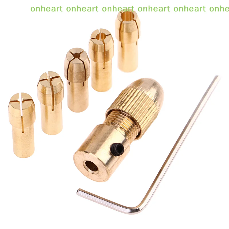 

[C]7pcs/set Brass Collet For Mini Rotary Electric Motor Shaft Drill Chuck Bit Tool For 0.5-3.0MM Drill Bit