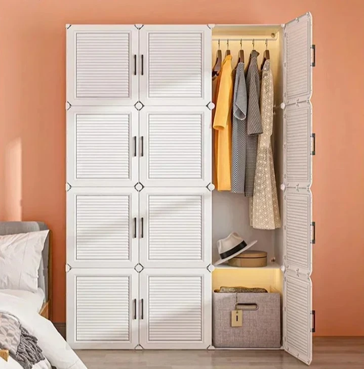 

Simplicity Household Wardrobe Bedroom Furniture Clothing Organizer Rack Assemble Storage Cabinets Dustproof Collapsible Locker