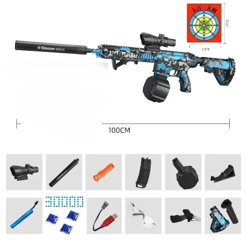 New Electric M416 AUG Toy Gun Automatic Splatter Rifle Paintball Outdoor Game Airsoft Submachine Guns Pistol for Boys