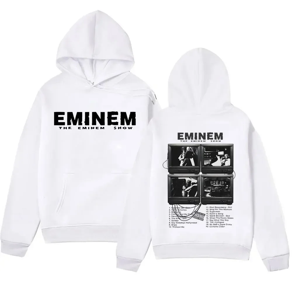 Rapper Eminem Music Album Hoodies para homens e mulheres, presente World Tour, capuz grafico para fas, estilo Hip Hop, moletom