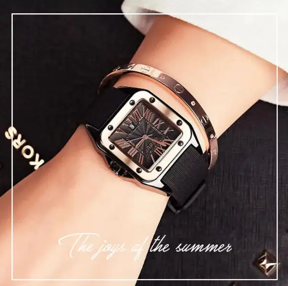 Fashion GUOU Brand Watch Rectangula Quartz Ladies Women\'s Watches Leather Upscale Large Dial Top Luxury Women relogio feminino