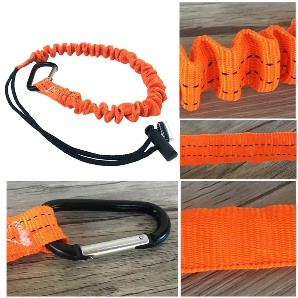 With Carabiner Hook Safety Bungee Tether Climbing Working Telescopic Tool Safety Rope Aerial Work Nylon Tool Lanyard