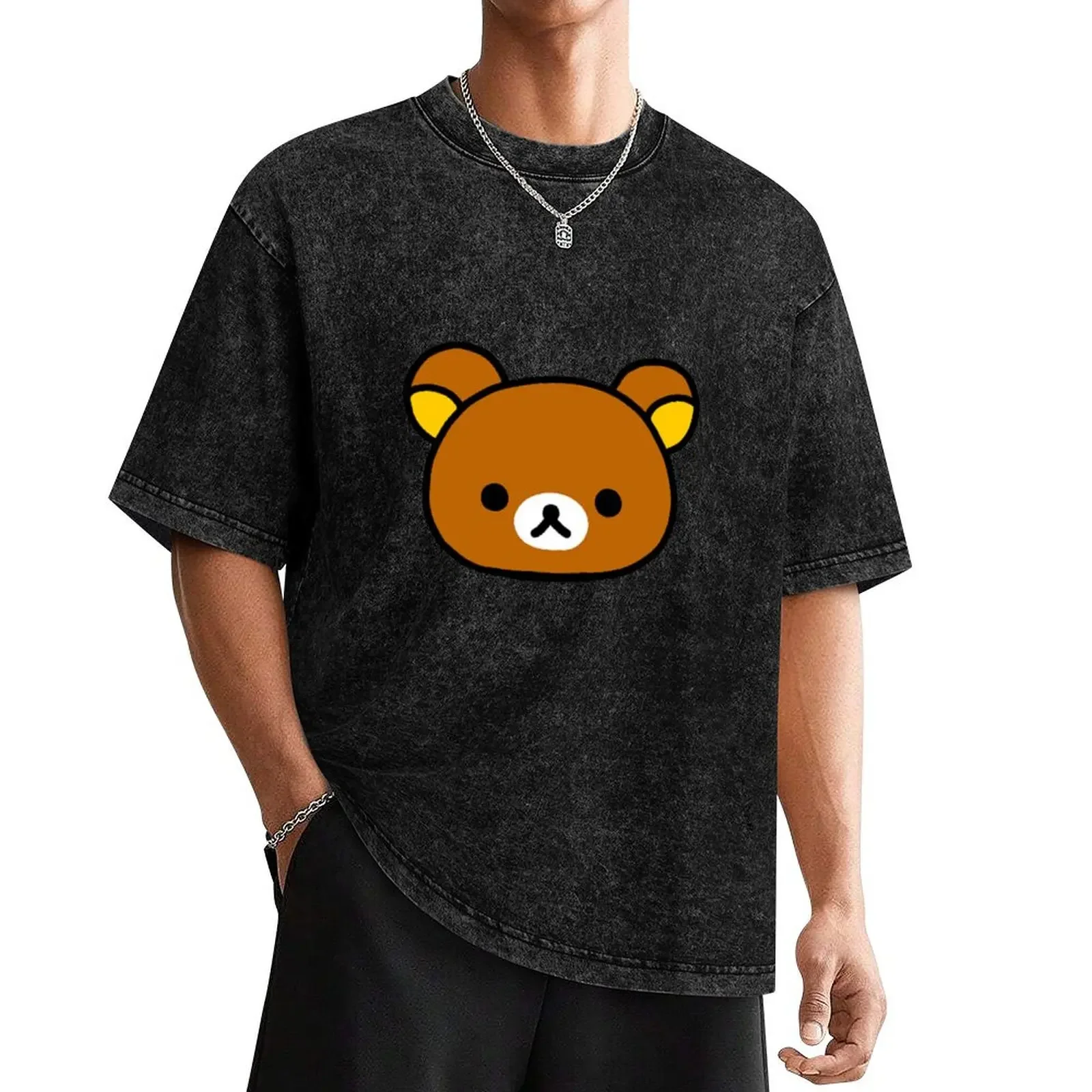 

Rilakkuma cute bear head T-Shirt cotton graphic tees hippie clothes t shirt men 100℅ cotton