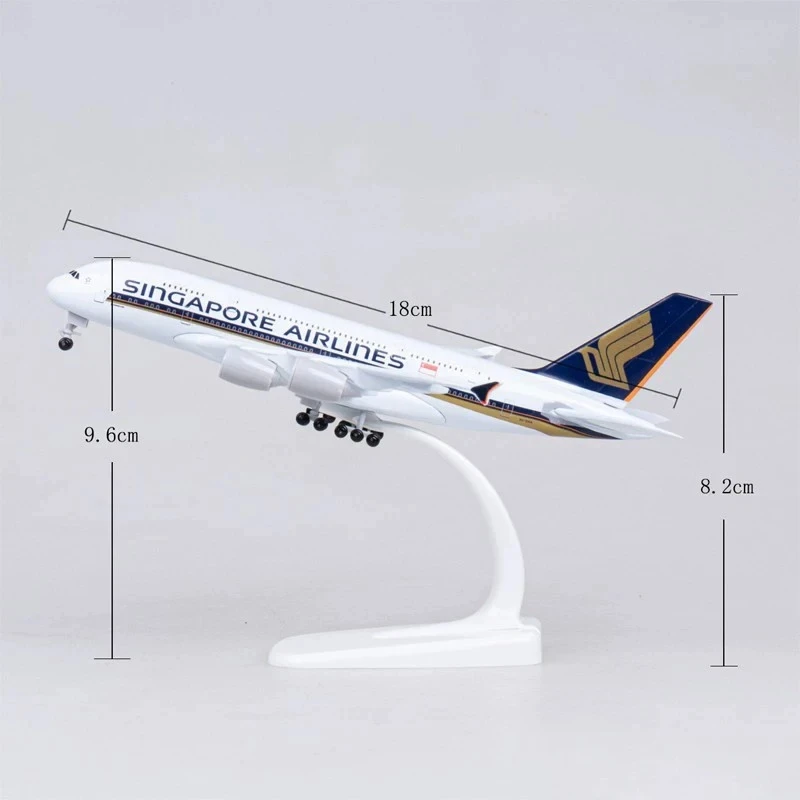 20 سنتيمتر سبائك معدنية نموذج طائرة A380 الخطوط الجوية سنغافورة طائرة دييكاست ألعاب أطفال طائرة لعبة مجسمة طفل بنين