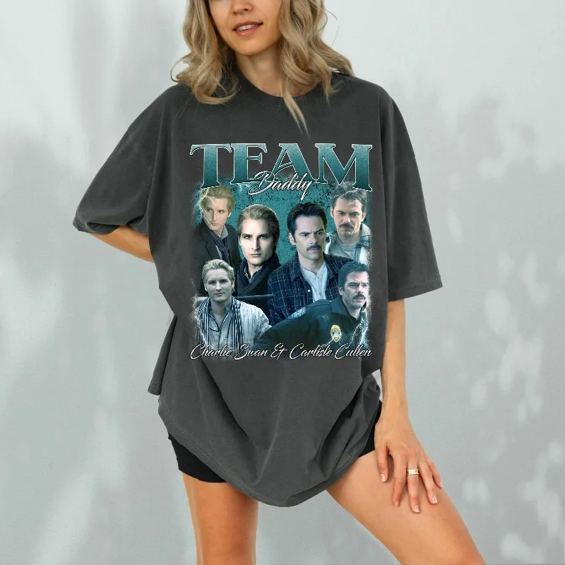 Charlie Swan&Carlisle Cullen Printed T-shirt Womens Retro Trendy Style Top Spring/Summer Pure Cotton Unisex Short Sleeve T-shirt