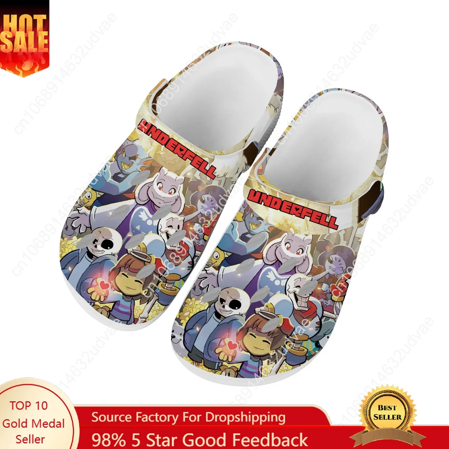 

Undertale Water Shoes Mens Womens Comfortable Fashion Home Garden Clogs Customizd Sandals Beach Breathable Hole Slippers