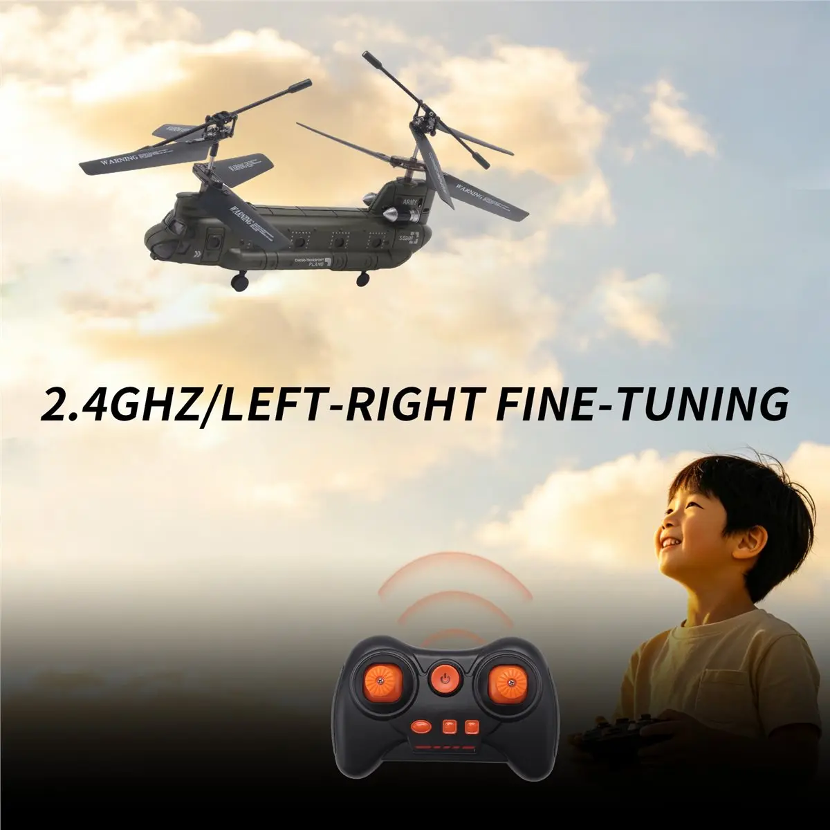 feelfeel RC Helicopter S026H Double Propeller Fixed-Height Transport Aircraft Rc Airplane Remote Control Toys Gift for Kids