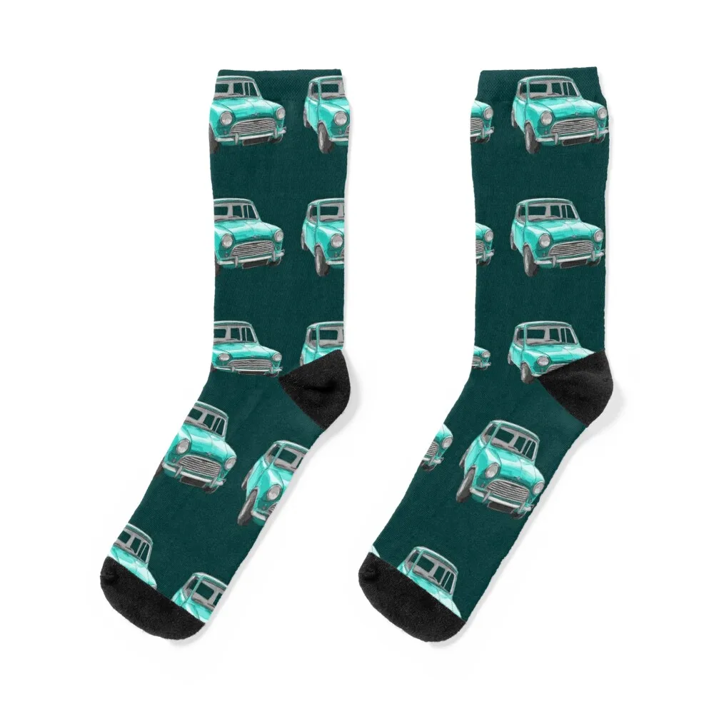 Classic Mini Light Blue Socks football japanese fashion Socks For Men Women's