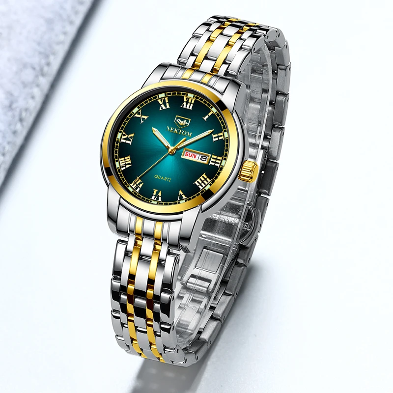 Man Top Brand New Couple Watches For Lovers Luxury Fashion Stainless Steel Quartz Watches For Men And Women Waterproof