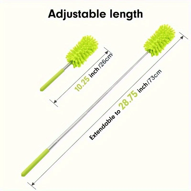 1 buah pengumpul debu mini manual dengan batang ekstensi yang digunakan untuk produk pembersih yang dapat dilepas seperti kipas langit-langit mobil furnitur