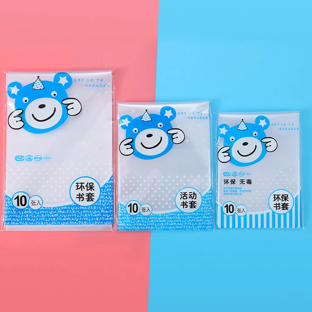 2 conjuntos de capas de livro de plástico transparente, envoltórios de proteção transparentes ecológicos para livros a4, cadernos de exercício, marca de dedo