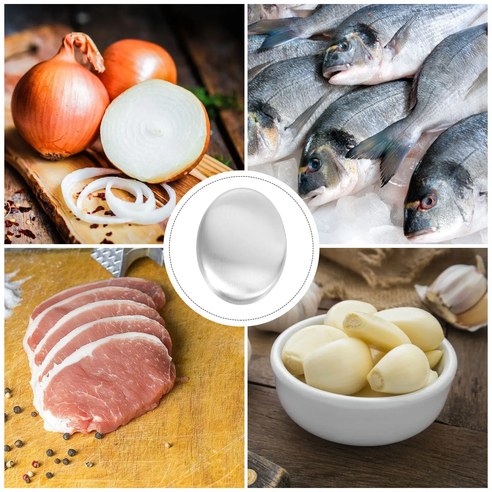 2Pcs Stainless Steel Odor Removing Metal Soap Bar Kitchen Hand Cleaner Fish Smell Remover Garlic Onion Odor Reusable