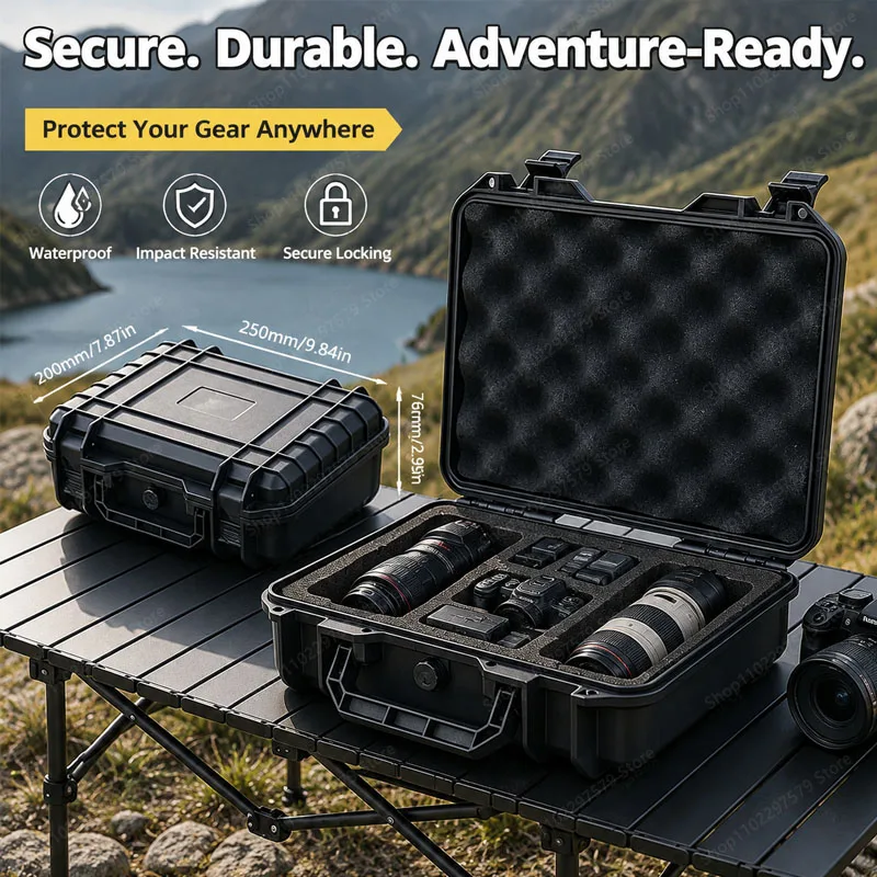 Portable Instrument Tool Box, Corrugated Cotton + Pre‑Cut Sponge Moisture‑Proof and Pressure‑Proof Protective Box for Tool Parts