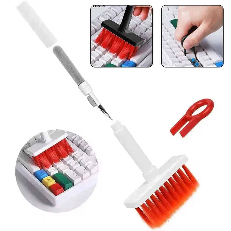 5 In 1 Keyboard Cleaning Brush Kit Keycap Puller Earbuds Cleaner For AirPods Pro 1 2 3 4 Bluetooth Earphones Case Cleaning Tools