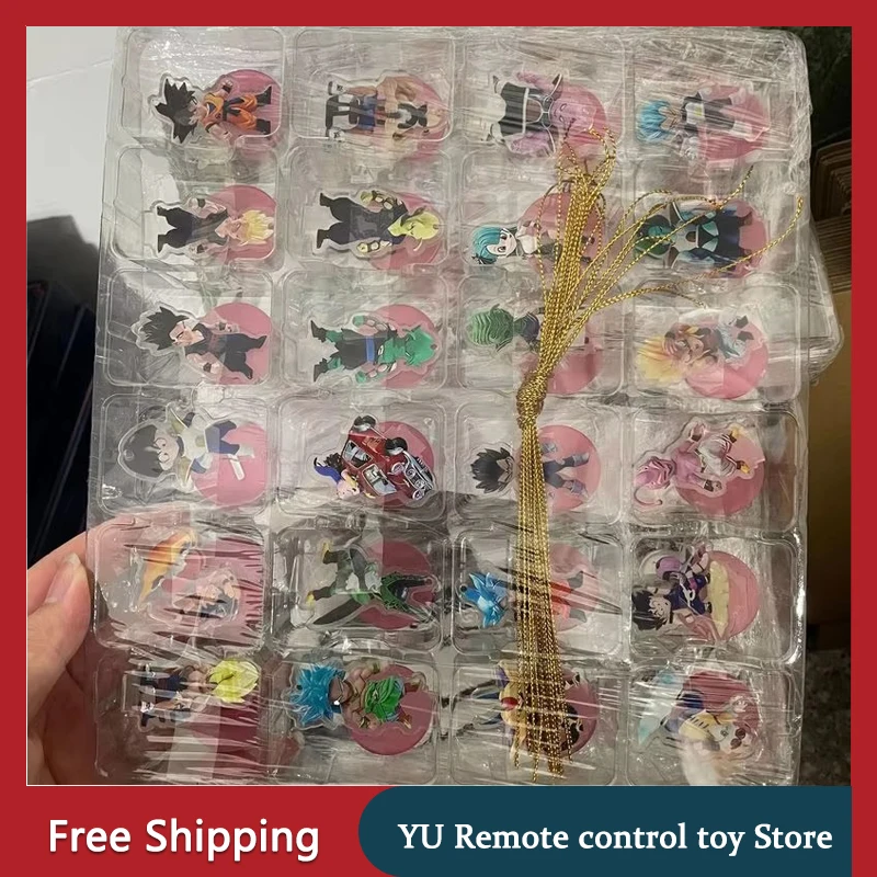 Calendario de Adviento de Navidad de Acrílico Plano 2D de Dragon Ball en Stock, Calendario de Cuenta Regresiva de 24 Piezas, Lindo Juguete de Decoración para el Hogar, Regalo de Halloween