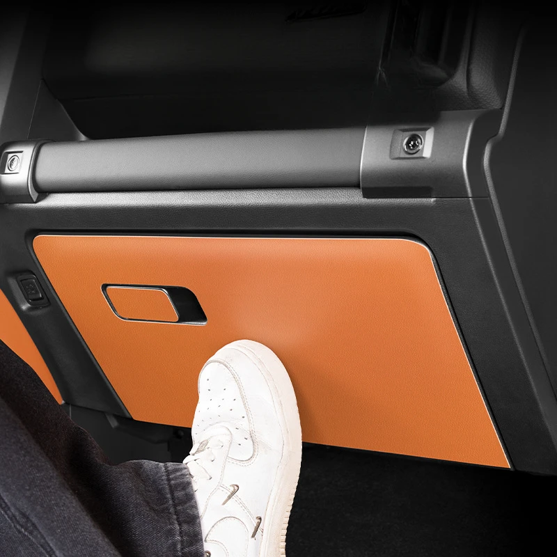 ONEY Leather Brown Front Passenger Co-pilot Glove Box Anti Kick Pad Interior for Haval H9 2024-2025 Anti-Kick Custom