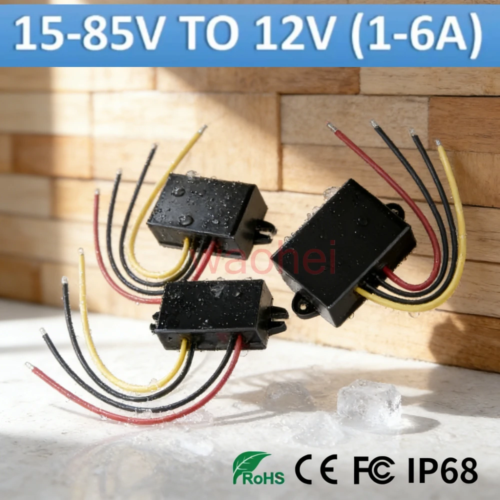 

15-85V to 12V 1A-5A DC DC Buck Step-down Converter 12V Voltage Regulator Automotive Regulator Stabilizer for Cars Mini Converter