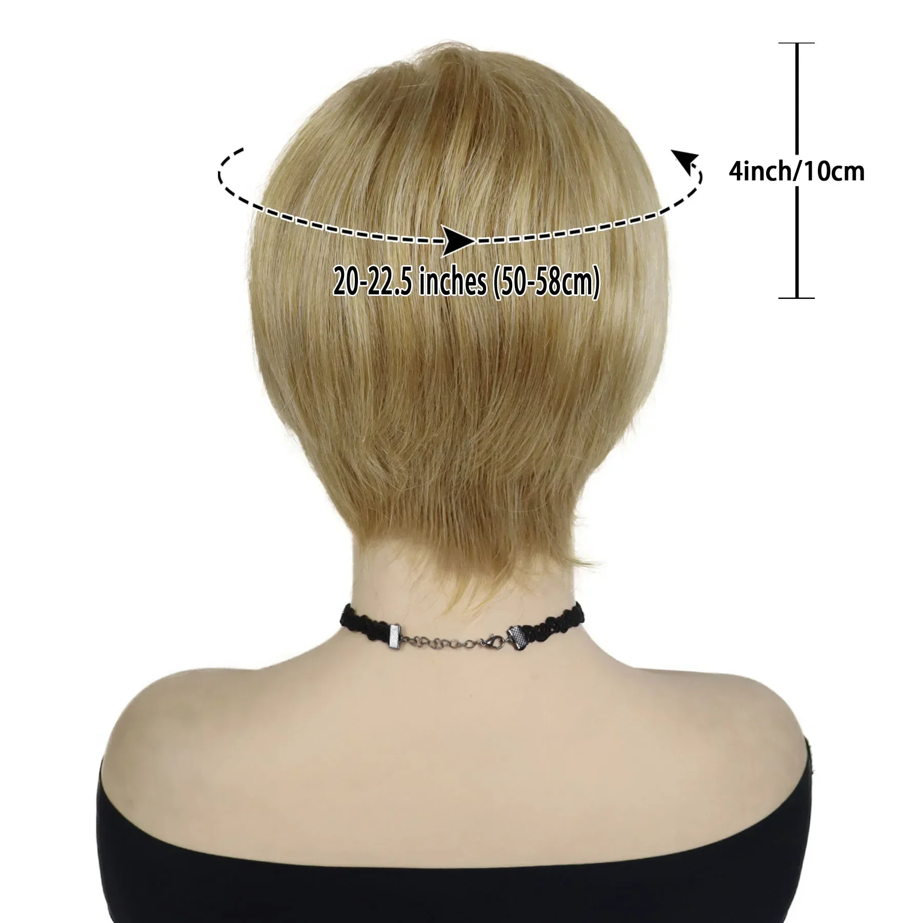 Synthetic Blonde Wigs for Women Short Haircuts Mom Wig with Bangs Natural Hairstyles Mixed Blond Straight Hair Old Lady Costume image 3