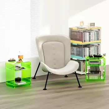 壓克力唱片機桌附收納架 – 時尚床頭收納櫃,經久耐用,非常適合臥室、客廳等場所。 6 最佳銷售 亞克力家具 - №2