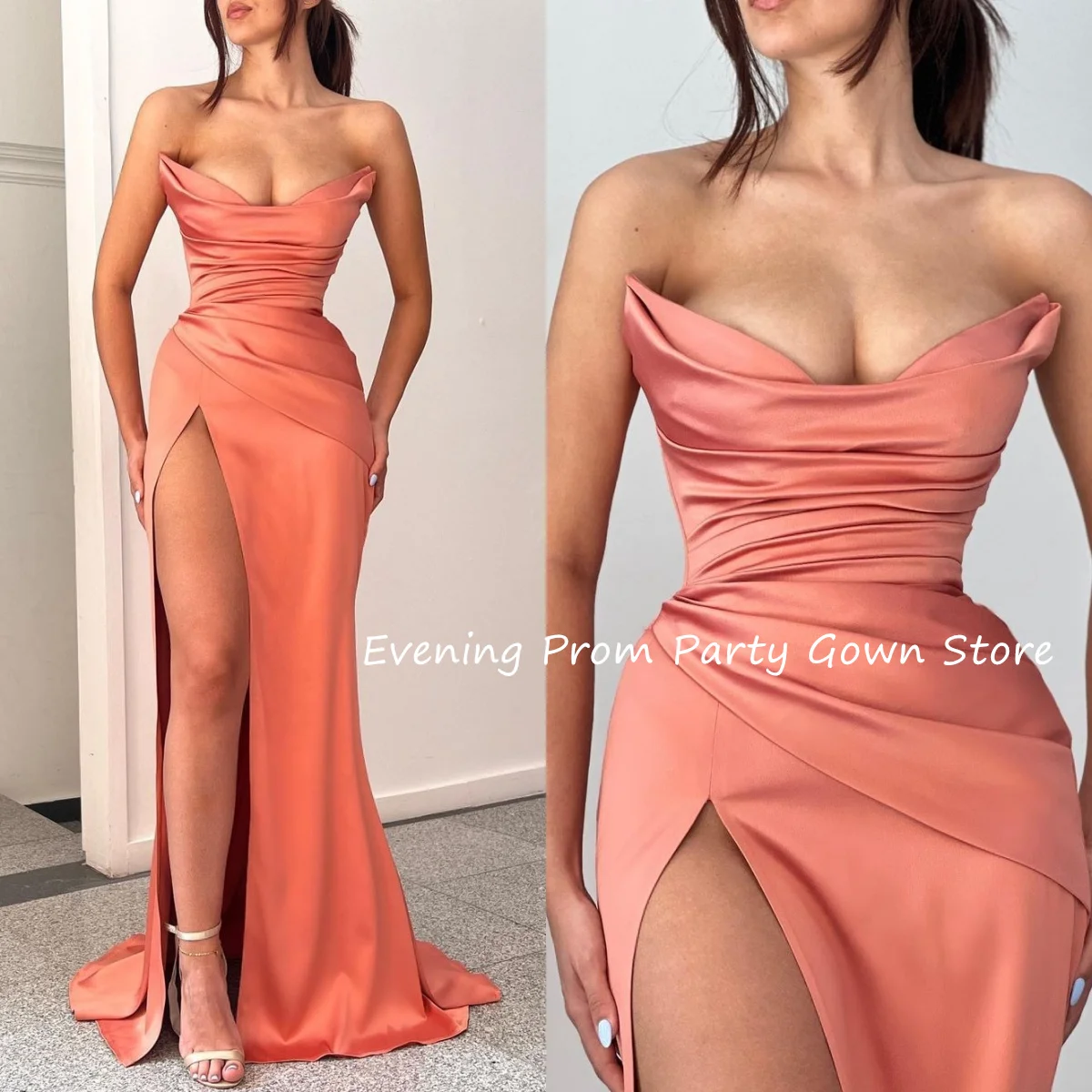 

Women‘s Mermaid Evening Dresses with Slit Prom Dress Sexy Cocktail Dress vestidos de fiestas elegantes mujer vestidos de fiesta