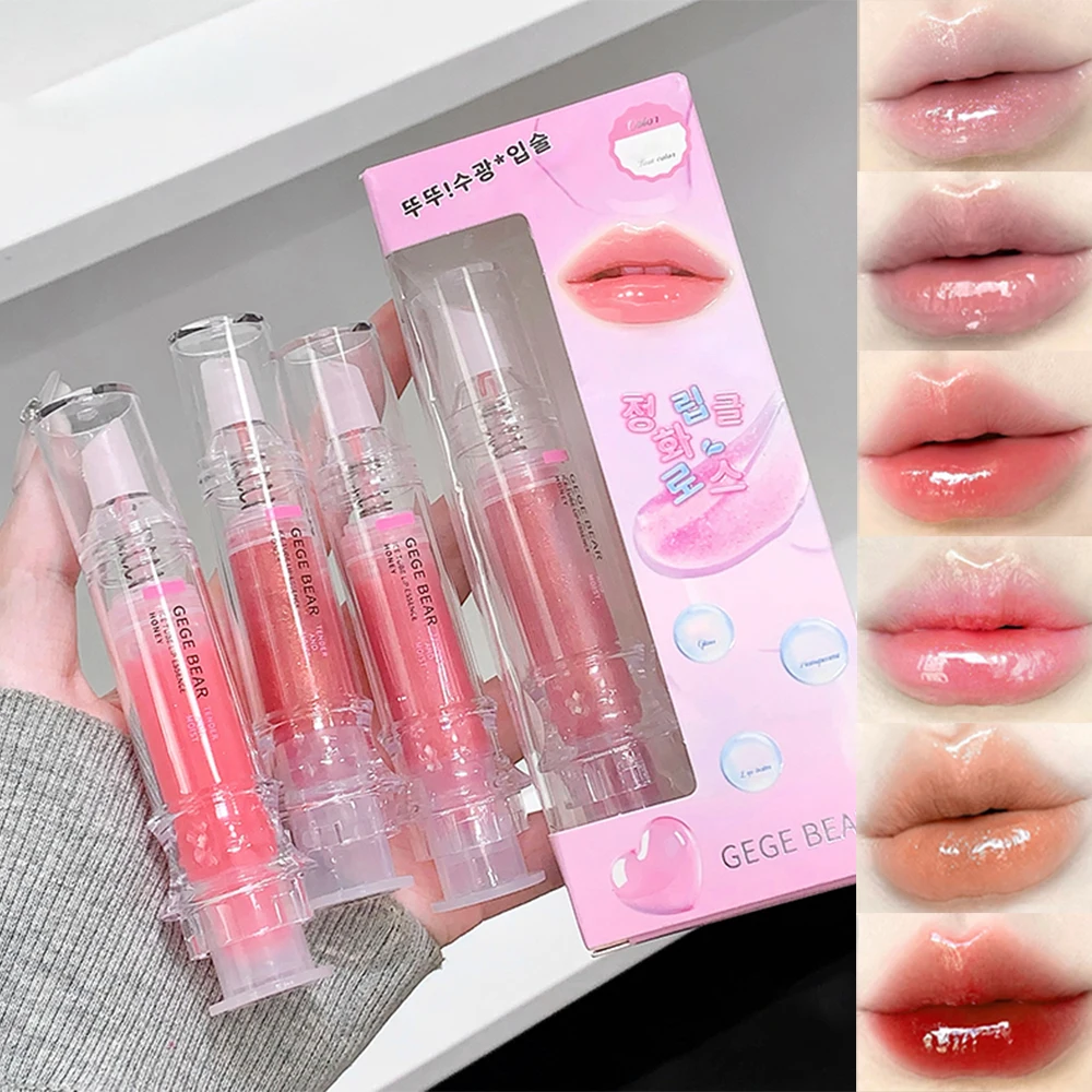 Gege Bear Lip Essence Gloss, Autumn/Winter Mirrored Hydrating Lip Serum with Subtle Shimmer for Brightening and Moisturizing Lip