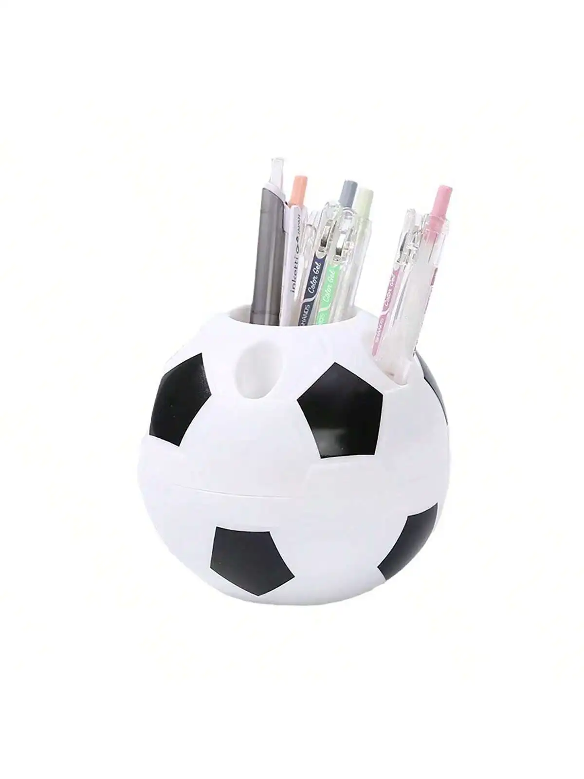 1A-1 Piece of Creative Football-Shaped Pen Holder, Multifunctional Student Office Plastic Pen Holde - view 5