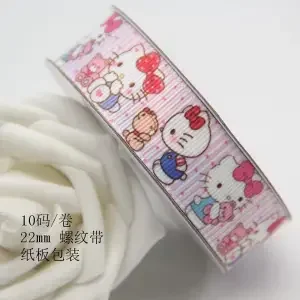 Sanrio Hello Kitty Webber Cute Girls Hair Accessories Handmade DIY Streamer Single Side Melody Hair Accessories Thread Ribbon