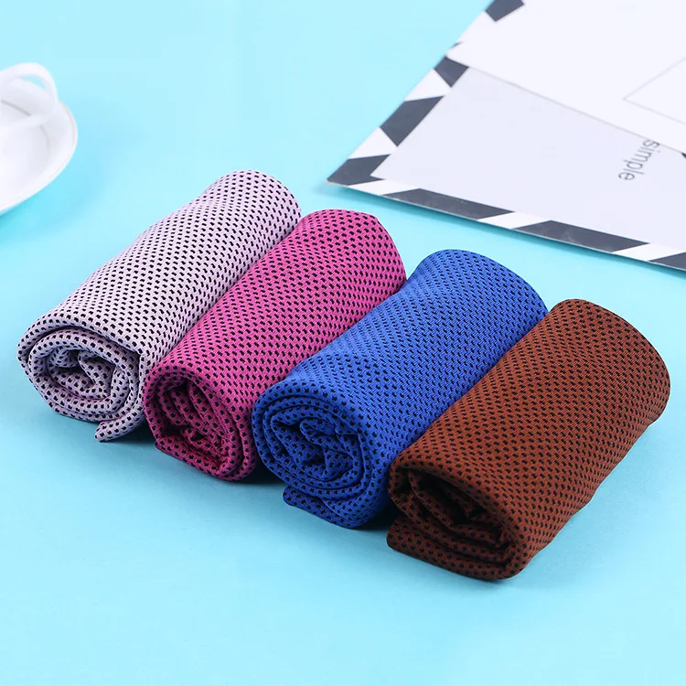 Portable Polyester Fiber Mini Silica Gel Set Cold Towel Outdoor Cooling Towel Fitness sports gym Running quick Dry Cool Towel