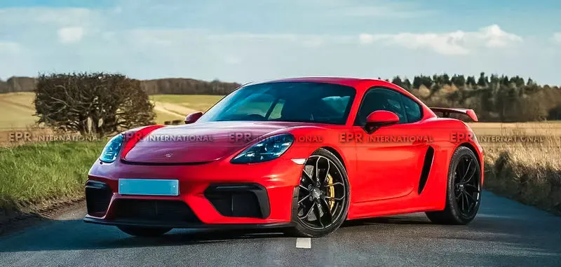 For Porsche 718 (982) GT4 Type Full Kit - Inc Rear GT Spoiler (Primed) Racing Aero Exterior Set