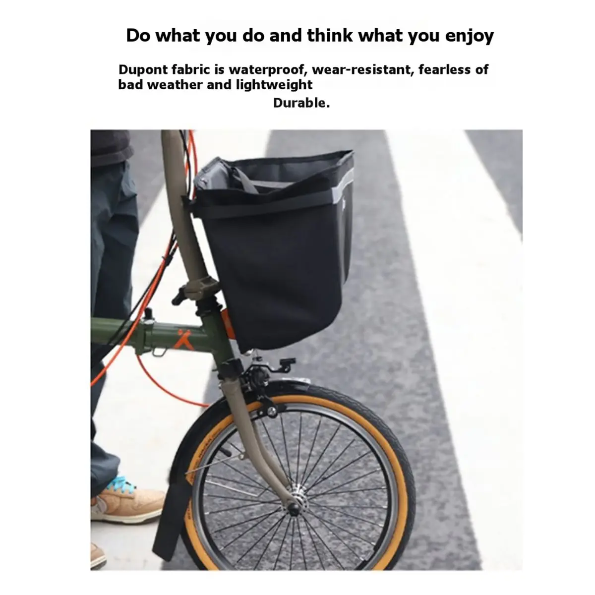 

AD10 For Brompton Folding Bike Front Storage Bag with Bracket,Front Storage Bag Vegetable Basket Bag and Internal Bracket