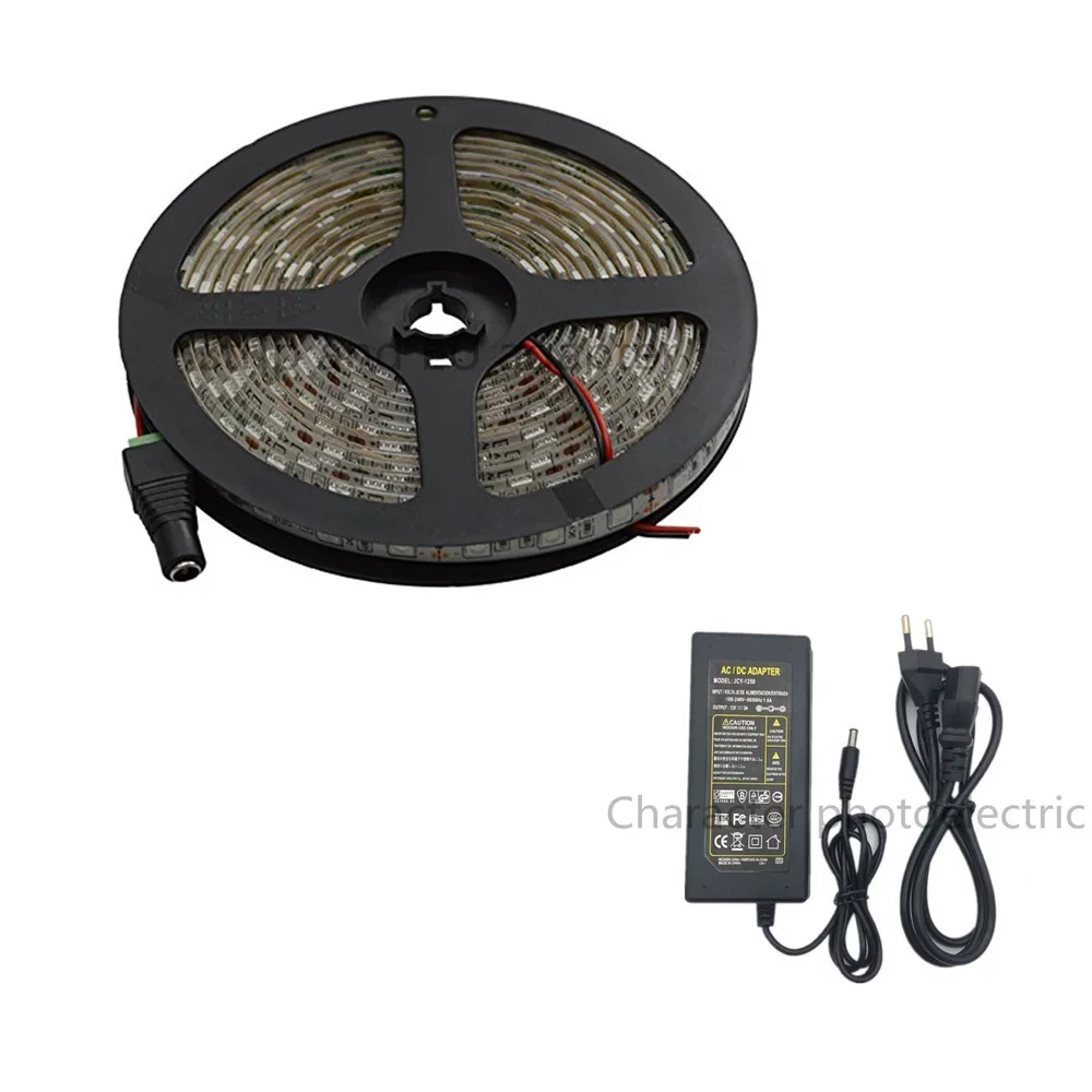 

DC12V 5050 5M SMD Фиолетовый Фиолетовый УФ 395-405 нм Гибкая светодиодная лента белая печатная плата света Водонепроницаемый IP65/не + 12V5A Адаптер питания ЕС/США