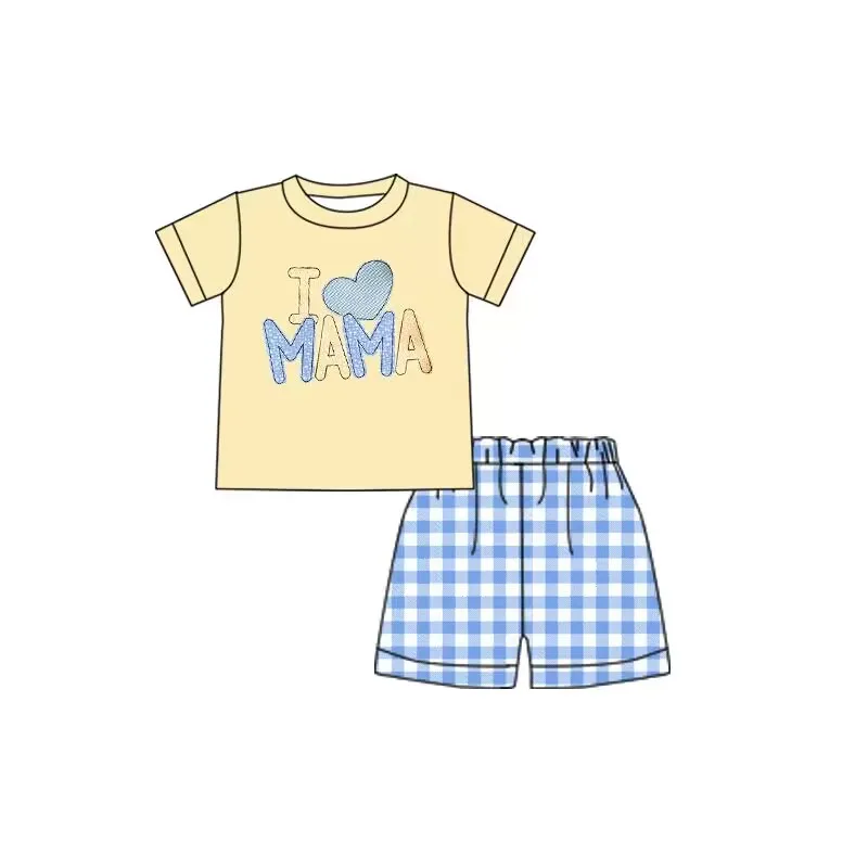 boys clothes girls summer outfit sets i love mama printing short sleeve shorts set children's sets toddler baby clothes