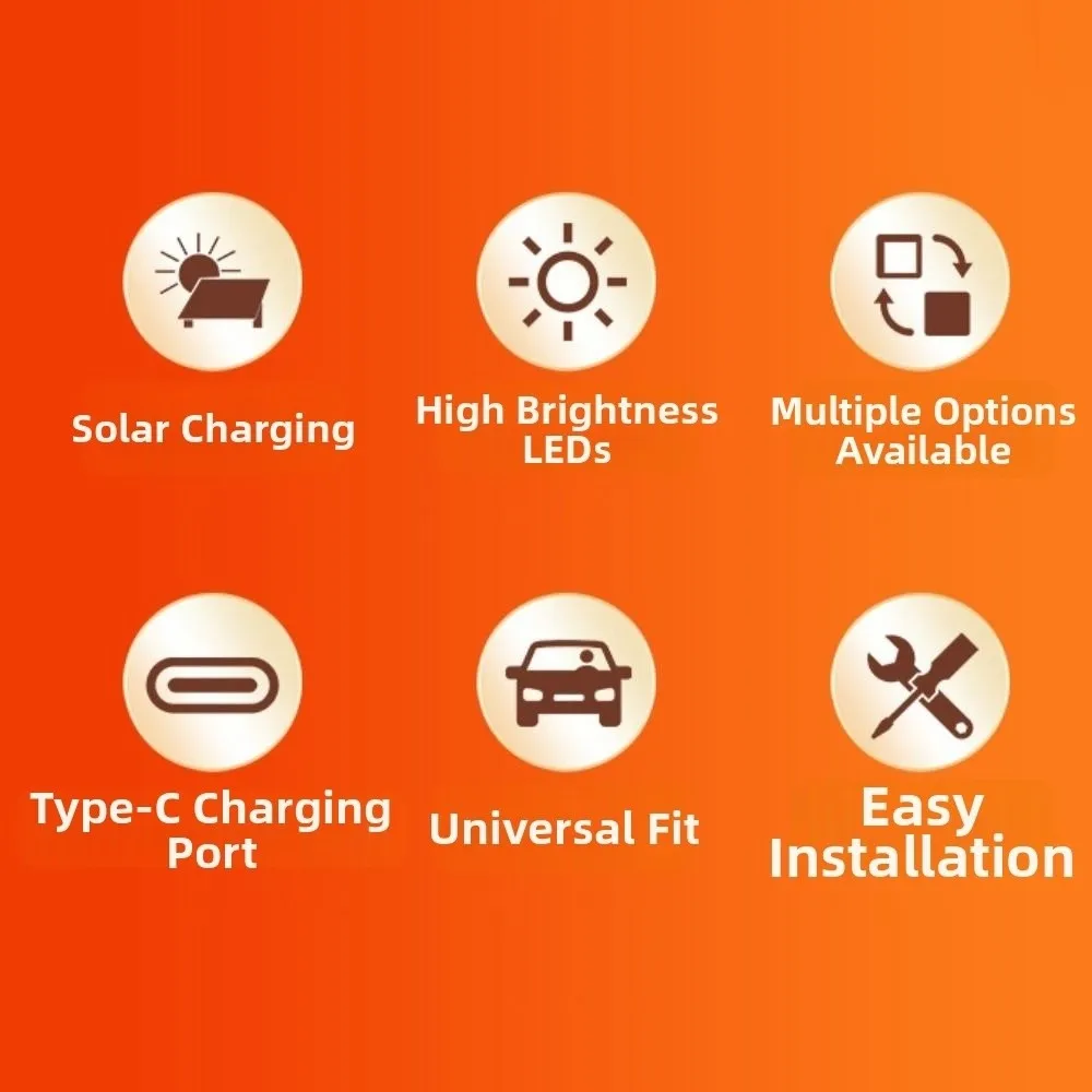 Creative Car Demon Eye Light Cool Flashing LED Atmosphere Light Dynamic Suction Cup Installation Solar Warning Light Universal
