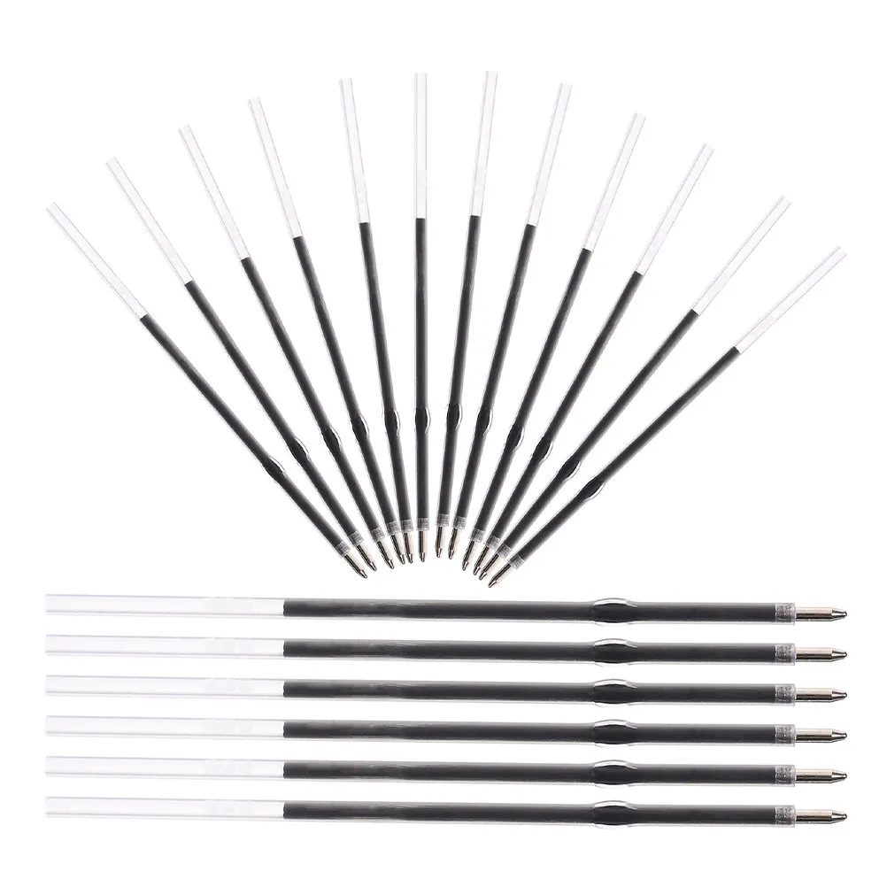 

200 шт. черных стержней для шариковых ручек, 0,7 мм, тонкий наконечник, плавное письмо, стабильный поток чернил, быстросохнущие, универсальные, канцелярские товары
