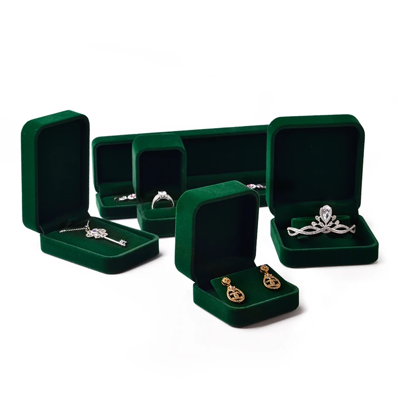 Oirlv Velvet Jewelry Box Green Jewelry Gift Box Velvet Ring Earrings Bracelet Necklace Boxes Green Velvet Jewelry Box Wholesale