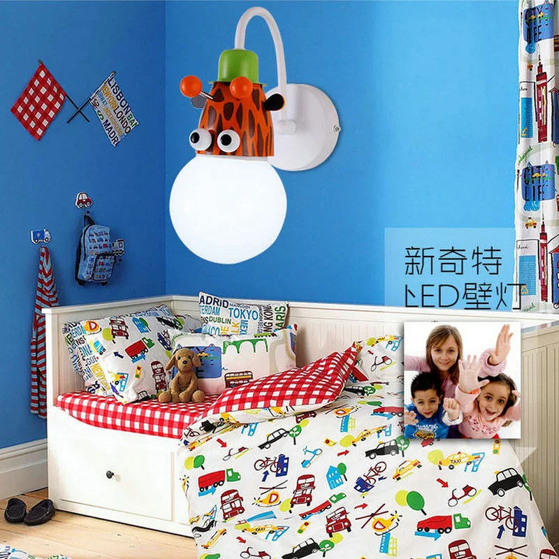 

Cute Cartoon Animal Child Room Wall Lamp E27 Bulb Wall Mounted Light For Girl Boy Fixtures Lighting