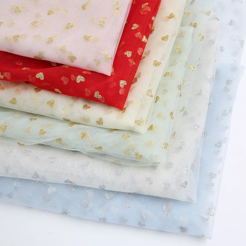 

Tulle Fabric, Sweet Girl Style with Heart Pattern Tulle Fabric for Fluffy Tulle Dress , 150cm Wide ,by the Yard