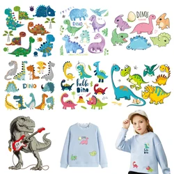 Cute Little Animal Ironing Sticker Small Dinos Patches Washable Heat Transfers DIY Clothes Jeans Appliques Decals Stickers